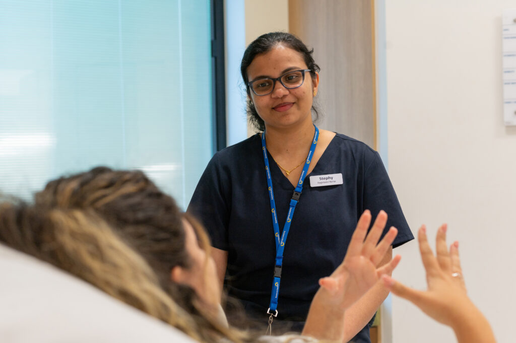 Stephy Kuriakose RN looks after a patient in endoscopy Image: Eastern Health